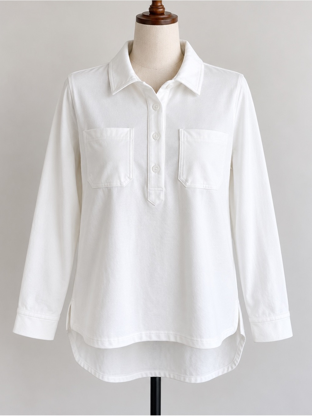 SSYS Emilia Collared Front Pocket Top Ivory Small NWOT